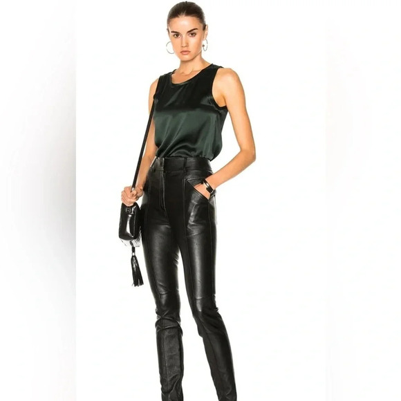 ! Nwt NILI LOTAN Alice Pine Green Silk Tank small - Picture 2 of 6